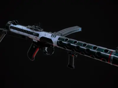 Futuristic Sterling MK4 Low-poly 3D model