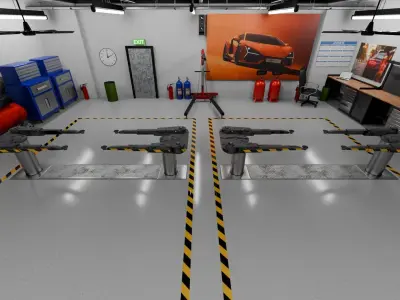 Garage Rigged  Animated 3D model