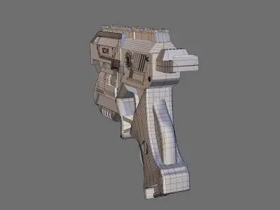 Sci-fi Gun Low-poly 3D model 23