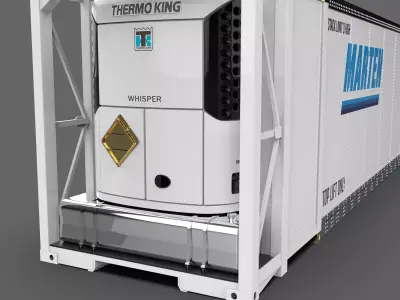 Marten Reefer Container Refrigerated Cargo Container Low-poly 3D model