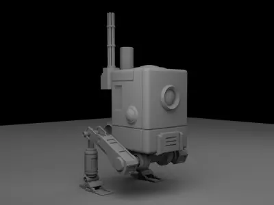 A High Poly Robot Rigged Basic Animate Free 3D model