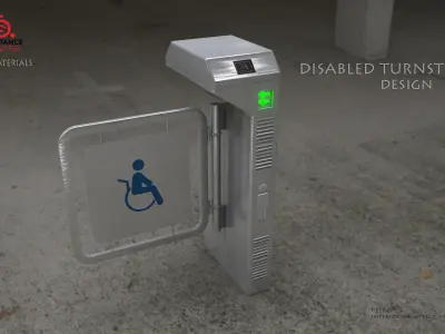 DISABLED  Turnstile 3D model  Low-poly 3D model