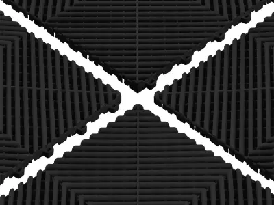 BLACK PERFORATED PP FLOOR TILE 3D model