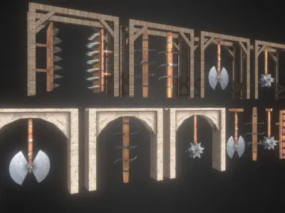 Dungeon traps Kit Low-poly 3D model