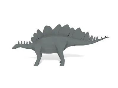 Low Poly Cartoon Stegosaurus Dinosaur Low-poly 3D model
