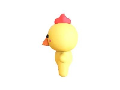 Character003 Chubby Chicken Low-poly 3D model