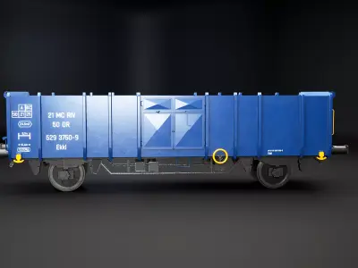 Coal Railcar Ekkl Low-poly 3D model
