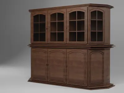 Glass-Case - 2k Textures Vintage cabinet -Antique 3D model