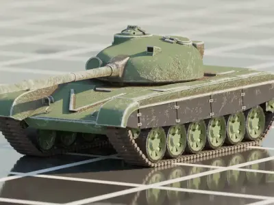T-72 Tank  Low-poly 3D model