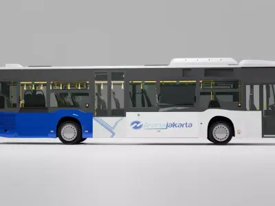 City Bus Transjakarta Low-poly 3D model