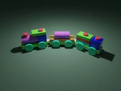 Toy Train Low-poly 3D model