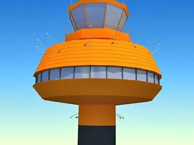 Orange Control Tower Building  3D model