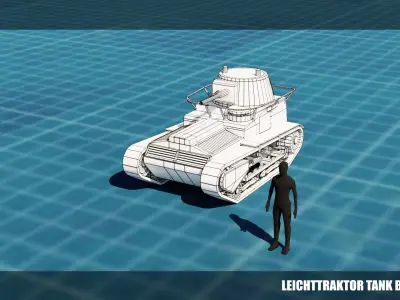 Leichttraktor Tank Base Mesh Low-poly 3D model