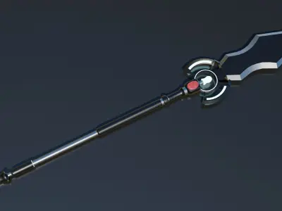 3D Fantasy Spear 07 Glow Game-Ready PBR Textures Included Low-poly 3D model
