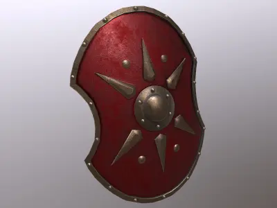 Roman War Shield  Low-poly 3D model