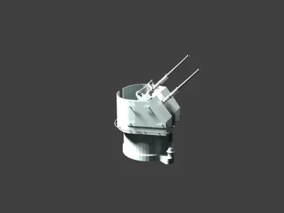 Russian Naval Gun 2-M-3 25mm 3D model