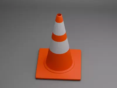 Traffic Cone Free 3D model get