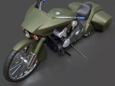 Custom Honda VT1300 Slammer - Hyper-Detailed Bagger 3D Model 3D model