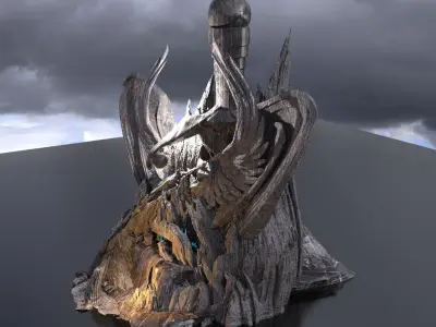 Arthurian sword mountain 3D model