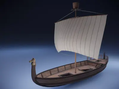Ancient Ship Low-poly 3D model