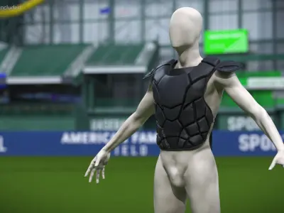  Catcher Chest Protector on Mannequin Black 