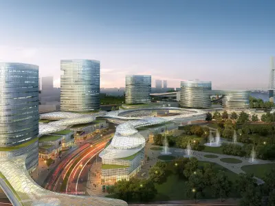 3Dmax fashion city commercial square building 57 3D model