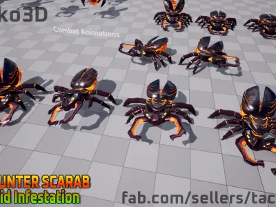 Scarab Giant Beetle Enemy - Unreal Engine FBX Low-poly 3D model