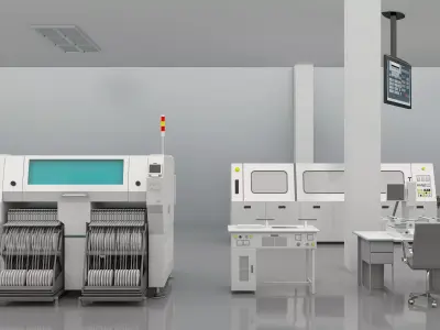 Factory production line 3D model get