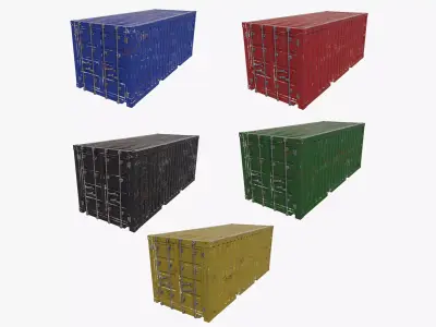 Container Collection Low-poly 3D model