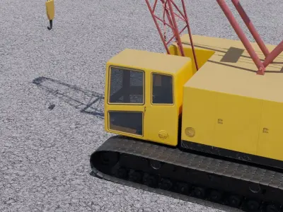 Crawler crane Low-poly 3D model