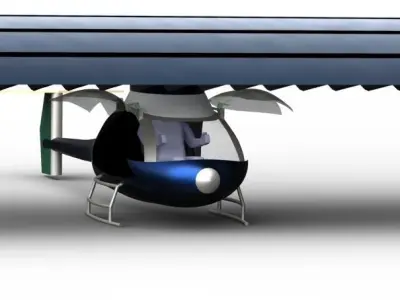 Glidocopter glider airplane 3D model