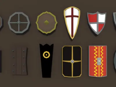 Low Poly Medieval Weapons And Tools Pack Low-poly 3D model