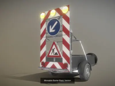 Moveable Road Barriers 3D Model Pack