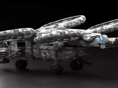 inspired by avatar this 4-propeller helicopter 3D print model