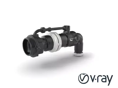 Convertible Piping System Polished Graphite model pack Low-poly 3D model