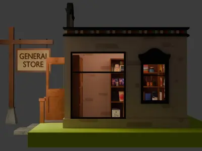 General Store Low-poly 3D model
