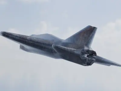 Low poly realistic look jet plane Low-poly 3D model