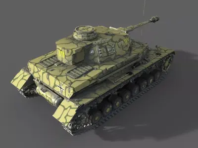 Panzer IV G medium tank Low-poly 3D model