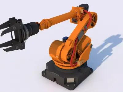 Industrial Robot Arm Low-poly 3D model get