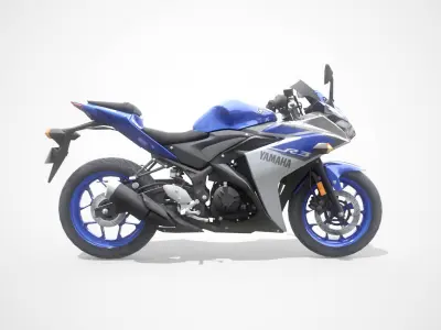 Yamaha R3 motorcycle Low-poly 3D model