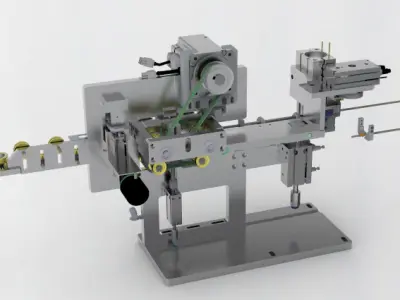 Cable feeding and cutting mechanism 3D model