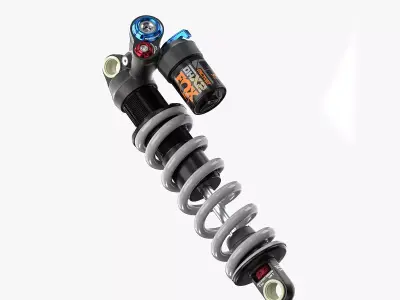 FOX DHX2 coil shock silver Low-poly 3D model