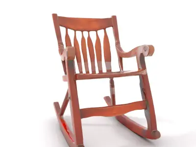 Vintage Wooden Rocking Chair model pack Low-poly 3D model