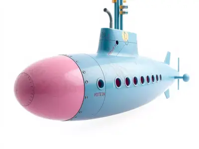 Cartoon Submarine model pack Low-poly 3D model
