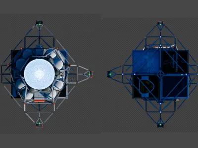 Space Freighter Model Low-poly 3D model