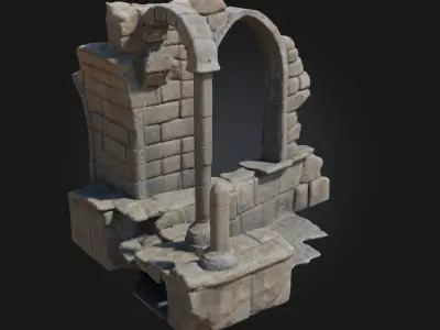 Ancient Stone Arch Ruins  Echoes of Lost Architectural Glory 3D model