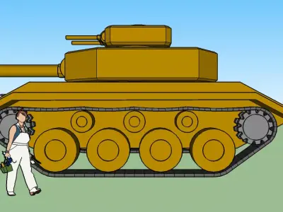 WW2 Tank 3D Model - Static Exterior 3D model
