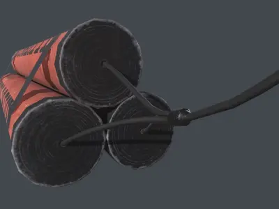 Dynamite bomb Low-poly 3D model