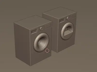 Washer and Dryer Free low-poly 3D model