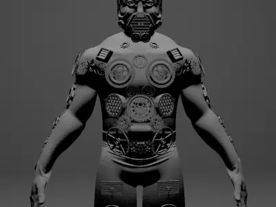 Cyborg character fantasy 007 Free 3D model